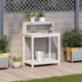 Mesa plantación con estantes madera pino blanco 82,5x50x109,5cm de , Soportes para macetas - Ref: Foro24-832408, Precio: 75,3...