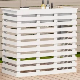High white pine wood garden bar table 113.5x50x103 cm by , Garden tables - Ref: Foro24-832531, Price: 162,22 €, Discount: %