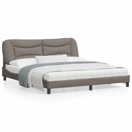 Estructura de cama con luces LED tela gris taupe 180x200 cm de , Camas y somieres - Ref: Foro24-3213722, Precio: 272,47 €, De...