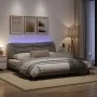 Estructura de cama con luces LED tela gris taupe 180x200 cm de , Camas y somieres - Ref: Foro24-3213722, Precio: 272,47 €, De...