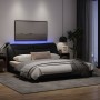 Estructura de cama con luces LED tela negro 180x200 cm de , Camas y somieres - Ref: Foro24-3213720, Precio: 261,84 €, Descuen...