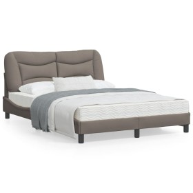 Estructura de cama con luces LED tela gris taupe 140x190 cm de , Camas y somieres - Ref: Foro24-3213701, Precio: 227,15 €, De...