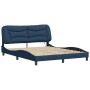 Estructura de cama con luces LED tela azul 160x200 cm de , Camas y somieres - Ref: Foro24-3213717, Precio: 278,20 €, Descuent...