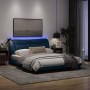 Estructura de cama con luces LED tela azul 160x200 cm de , Camas y somieres - Ref: Foro24-3213717, Precio: 278,20 €, Descuent...