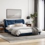 Estructura de cama con luces LED tela azul 160x200 cm de , Camas y somieres - Ref: Foro24-3213717, Precio: 278,20 €, Descuent...
