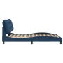 Estructura de cama con luces LED tela azul 160x200 cm de , Camas y somieres - Ref: Foro24-3213717, Precio: 278,20 €, Descuent...