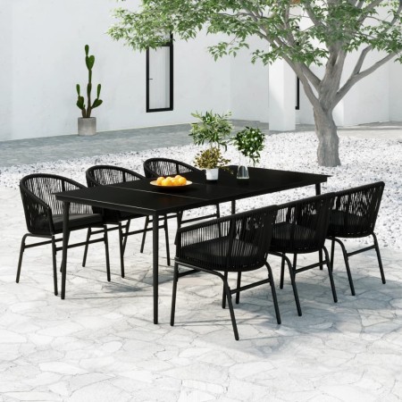 Juego de comedor para jardín 7 piezas negro de , Conjuntos de jardín - Ref: Foro24-3099243, Precio: 752,98 €, Descuento: %