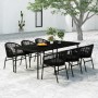 Juego de comedor para jardín 7 piezas negro de , Conjuntos de jardín - Ref: Foro24-3099243, Precio: 752,98 €, Descuento: %