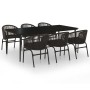 Juego de comedor para jardín 7 piezas negro de , Conjuntos de jardín - Ref: Foro24-3099243, Precio: 752,98 €, Descuento: %