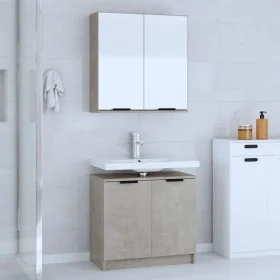 Set muebles de baño 2 piezas madera contrachapada gris hormigón de , Muebles de baño - Ref: Foro24-3115863, Precio: 118,66 €,...