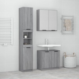 Set de muebles de baño 3 pzas madera contrachapada gris sonoma de , Muebles de baño - Ref: Foro24-3115882, Precio: 205,47 €, ...