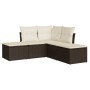 Set comedor de jardín 5 piezas y cojines ratán sintético marrón de , Conjuntos de jardín - Ref: Foro24-3217723, Precio: 268,5...
