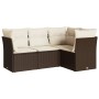 Set de sofás de jardín 4 pzas y cojines ratán sintético marrón de , Conjuntos de jardín - Ref: Foro24-3249422, Precio: 298,76...