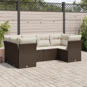 Set sofás de jardín 6 piezas y cojines ratán sintético marrón de , Conjuntos de jardín - Ref: Foro24-3249952, Precio: 445,36 ...