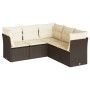 Set comedor de jardín 5 piezas y cojines ratán sintético marrón de , Conjuntos de jardín - Ref: Foro24-3249462, Precio: 362,4...