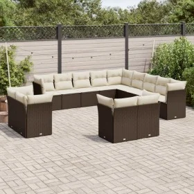 Set de sofás de jardín con cojines 13 piezas ratán PE marrón de , Conjuntos de jardín - Ref: Foro24-3250392, Precio: 954,09 €...