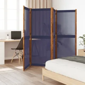 Dark blue 4-panel divider screen 280x180 cm by , Room dividers - Ref: Foro24-4003360, Price: 122,84 €, Discount: %
