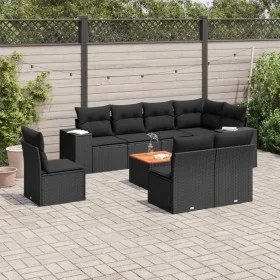 Set de sofás de jardín 8 piezas y cojines ratán sintético negro de , Conjuntos de jardín - Ref: Foro24-3257812, Precio: 557,9...