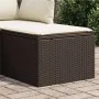 Taburete de jardín con cojín ratán sintético marrón 55x55x37 cm de , Otomanas de exterior - Ref: Foro24-366204, Precio: 54,39...