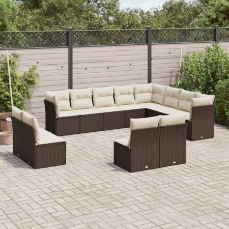 Set de sofás de jardín y cojines 12 pzas ratán sintético marrón de , Conjuntos de jardín - Ref: Foro24-3250312, Precio: 746,7...