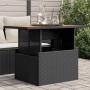 Mesa de jardín ratán PE y madera de acacia negro 100x55x73 cm de , Mesas de jardín - Ref: Foro24-365976, Precio: 93,99 €, Des...