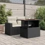 Mesa de jardín ratán PE y madera de acacia negro 100x55x73 cm de , Mesas de jardín - Ref: Foro24-365976, Precio: 92,17 €, Des...