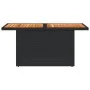 Mesa de jardín ratán PE y madera de acacia negro 100x55x73 cm de , Mesas de jardín - Ref: Foro24-365976, Precio: 92,17 €, Des...