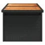 Mesa de jardín ratán PE y madera de acacia negro 100x55x73 cm de , Mesas de jardín - Ref: Foro24-365976, Precio: 92,17 €, Des...