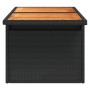 Mesa de jardín ratán PE y madera de acacia negro 100x55x73 cm de , Mesas de jardín - Ref: Foro24-365976, Precio: 93,99 €, Des...
