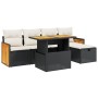 Set de sofás de jardín 6 piezas y cojines ratán sintético negro de , Conjuntos de jardín - Ref: Foro24-3276241, Precio: 376,0...