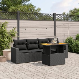 Set de muebles de jardín 5 pzas y cojines ratán sintético negro de , Conjuntos de jardín - Ref: Foro24-3271188, Precio: 346,3...