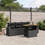 Set de muebles de jardín 5 pzas y cojines ratán sintético negro de , Conjuntos de jardín - Ref: Foro24-3271188, Precio: 346,3...