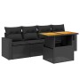 Set de muebles de jardín 5 pzas y cojines ratán sintético negro de , Conjuntos de jardín - Ref: Foro24-3271188, Precio: 346,3...