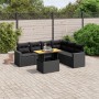 Set de comedor de jardín 7 pzas y cojines ratán sintético negro de , Conjuntos de jardín - Ref: Foro24-3271328, Precio: 487,7...