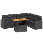Set de comedor de jardín 7 pzas y cojines ratán sintético negro de , Conjuntos de jardín - Ref: Foro24-3271328, Precio: 487,7...