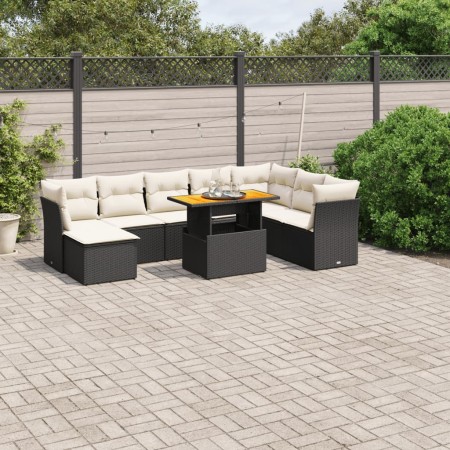 Set de sofás de jardín 8 piezas y cojines ratán sintético negro de , Conjuntos de jardín - Ref: Foro24-3270972, Precio: 514,4...