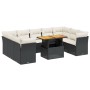 Set de sofás de jardín 10 pzas cojines ratán sintético negro de , Conjuntos de jardín - Ref: Foro24-3270993, Precio: 590,15 €...
