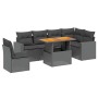 Set de comedor de jardín 7 pzas y cojines ratán sintético negro de , Conjuntos de jardín - Ref: Foro24-3271335, Precio: 487,7...