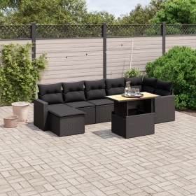 Set de sofás de jardín 8 piezas y cojines ratán sintético negro de , Conjuntos de jardín - Ref: Foro24-3271419, Precio: 521,5...