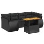 Set de comedor de jardín 7 pzas y cojines ratán sintético negro de , Conjuntos de jardín - Ref: Foro24-3272091, Precio: 502,8...