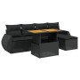 Set de sofás de jardín 6 piezas y cojines ratán sintético negro de , Conjuntos de jardín - Ref: Foro24-3272168, Precio: 395,4...