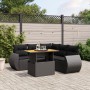 Set de sofás de jardín 6 piezas y cojines ratán sintético negro de , Conjuntos de jardín - Ref: Foro24-3272189, Precio: 434,8...