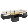 Set de comedor de jardín 7 pzas y cojines ratán sintético negro de , Conjuntos de jardín - Ref: Foro24-3272204, Precio: 450,7...