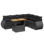 Set de comedor de jardín 7 pzas y cojines ratán sintético negro de , Conjuntos de jardín - Ref: Foro24-3272210, Precio: 492,9...