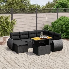 Set de sofás de jardín 8 piezas y cojines ratán sintético negro de , Conjuntos de jardín - Ref: Foro24-3272308, Precio: 567,9...