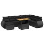 Set de sofás de jardín 8 piezas y cojines ratán sintético negro de , Conjuntos de jardín - Ref: Foro24-3272329, Precio: 593,7...