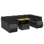 Set de sofás de jardín 10 pzas cojines ratán sintético negro de , Conjuntos de jardín - Ref: Foro24-3272336, Precio: 669,23 €...