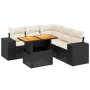 Set de sofás de jardín 6 piezas y cojines ratán sintético negro de , Conjuntos de jardín - Ref: Foro24-3272631, Precio: 408,1...