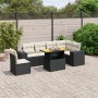 Set de comedor de jardín 7 pzas y cojines ratán sintético negro de , Conjuntos de jardín - Ref: Foro24-3272659, Precio: 446,8...
