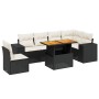 Set de comedor de jardín 7 pzas y cojines ratán sintético negro de , Conjuntos de jardín - Ref: Foro24-3272659, Precio: 446,8...
